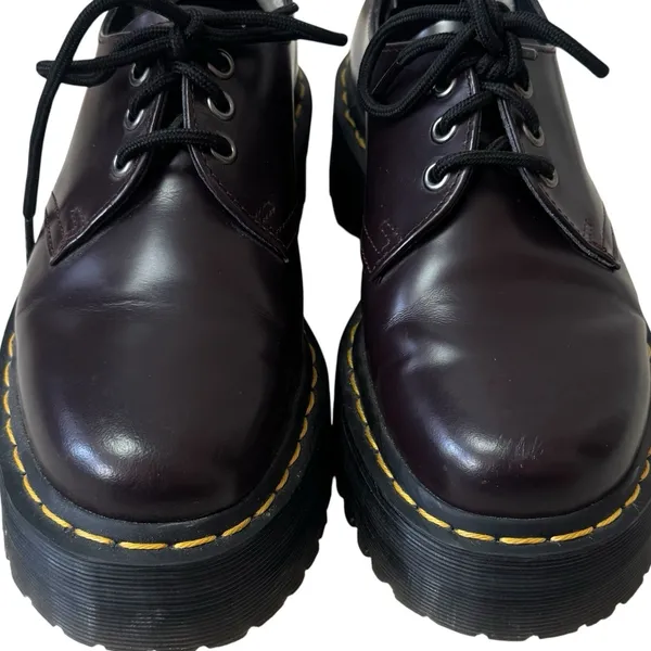 Dr Martens Patent Leather Quad Lace Up‎ 1461 Burgundy Punk Grunge Capsule 7 - Image 5