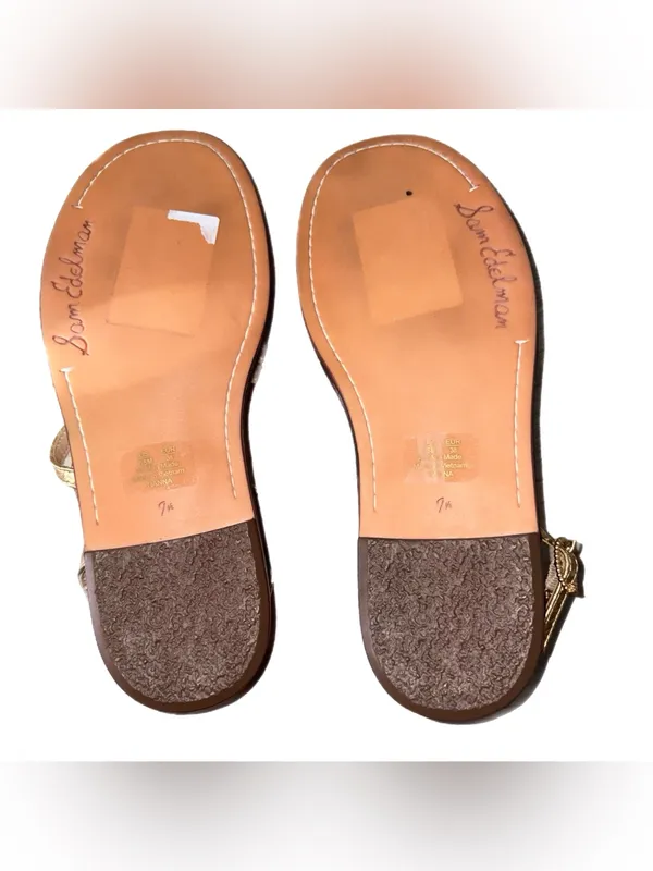 Sam Edelman Tianna Gladiator Sandal Gold Size 7.5 New Without Box - Image 10