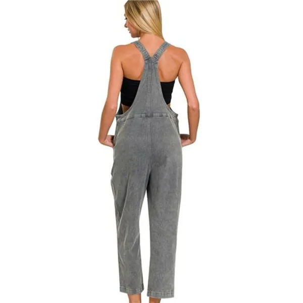 Zenana Washed Knot Strap Relaxed Fit‎ Overalls - Image 2