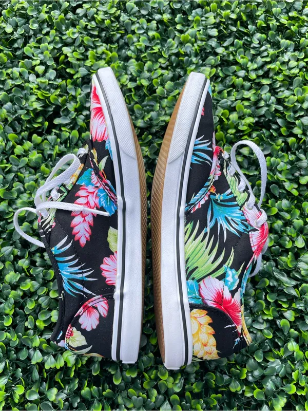 Vans Womens Hawaiian Tropical Print Low Top Sneakers Shoes Multicolor Sz 8 - Image 4