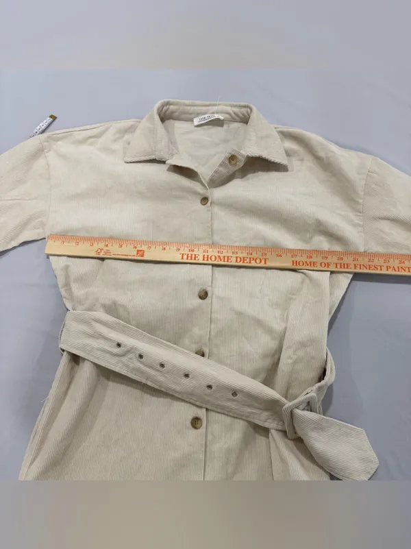 12th‎ tribe corduroy jacket-dress Medium Cream White - Image 4