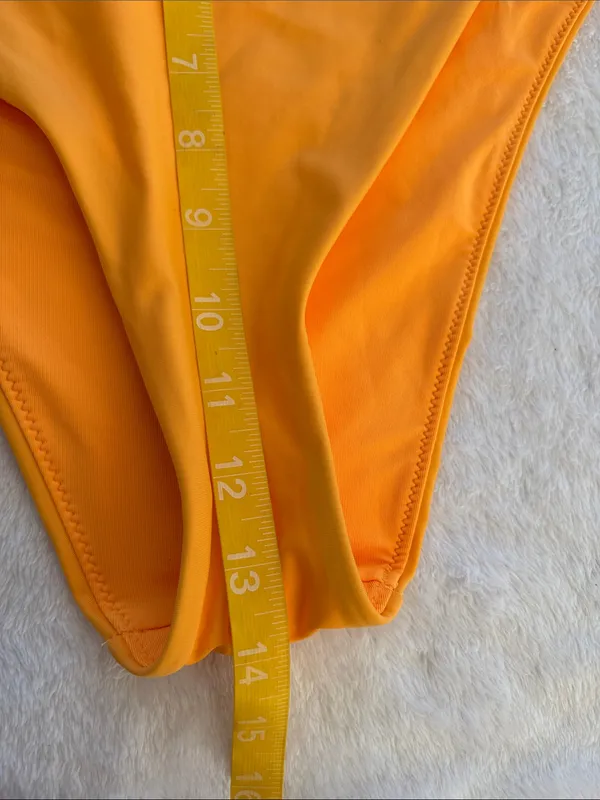Aerie size large High-Waist Halter Bikini Set - Bright Orange - Image 4