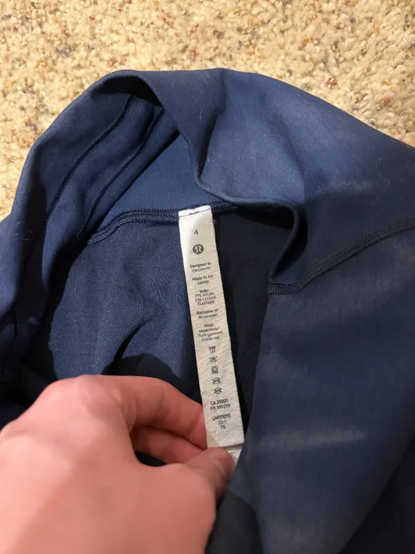 Lululemon Wunder Train High Rise Tight 25" in Sun Bleached Wash True Navy - Image 6