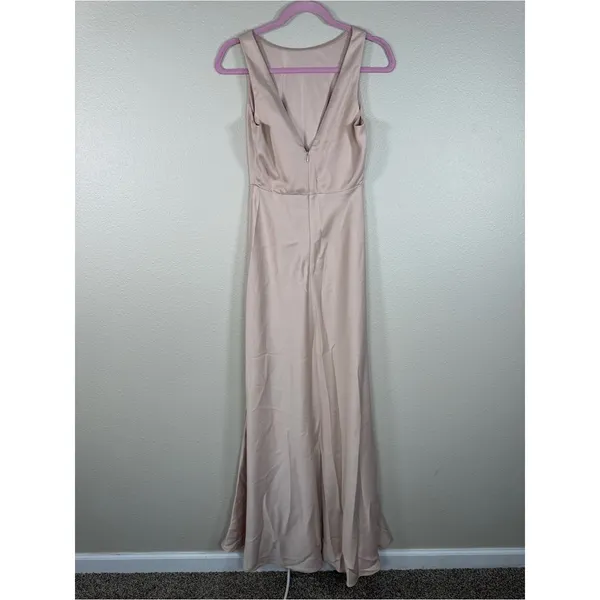 Sachin & Babi Pale Pink Maxi Dress Womens 0 Formal Bridesmaid Satin Floor Length - Image 6