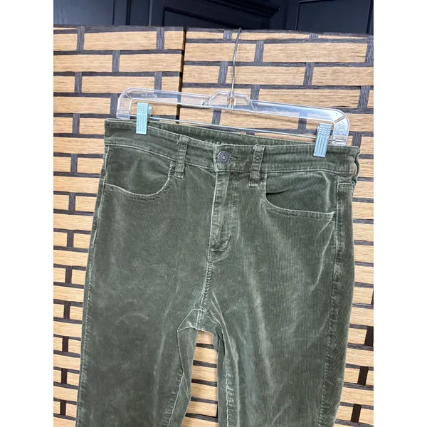 American Eagle Olive Green‎ Corduroy High Rise Jeggings Size 8 X-Short - Image 3