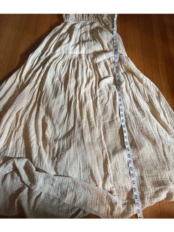 Elan Gauzy Khaki Maxi dress with tie front detail, size M, NWT - Image 5