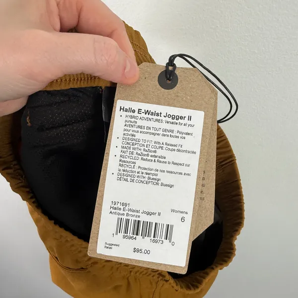 Prana Halle E-Waist Jogger II Antique Bronze ReZion Hiking Pants Womens Size 6 - Image 8