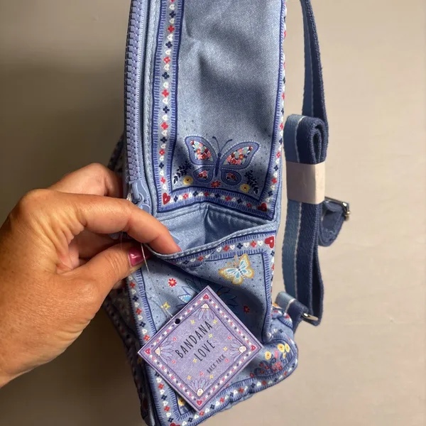 NWT Brighton Bandanna Love Brand Blue Mini Backpack‎ Adjustable Straps Whimsical - Image 3