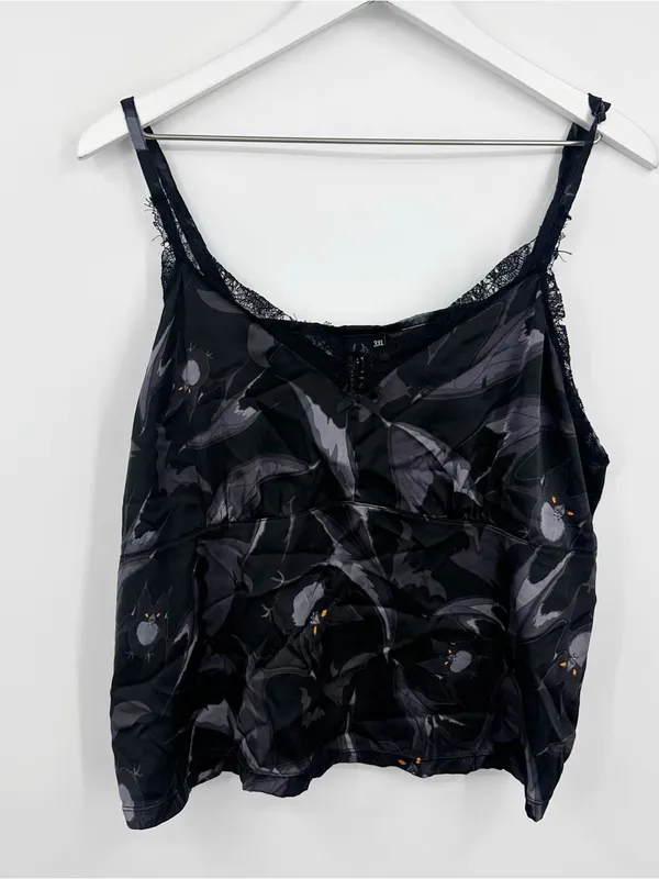 Halloween Black Bats Camisole Tank Top Size 3X Plus Size Goth Grunge V Neck - Image 8