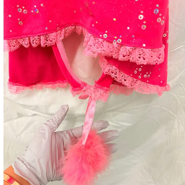 Victoria's Secret Vintage Sexy Little Things Pink Sequin‎ Lingerie Apron Cutouts - Image 6