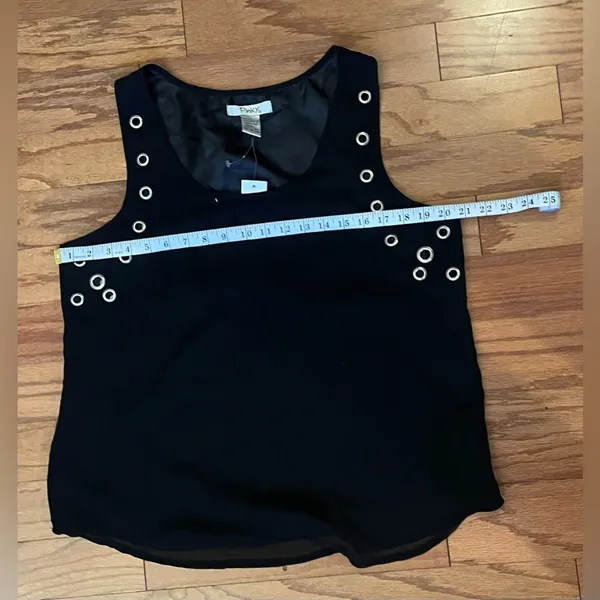 Pinky- Black with Silver Cut Out Tank Top Size XL - Image 4