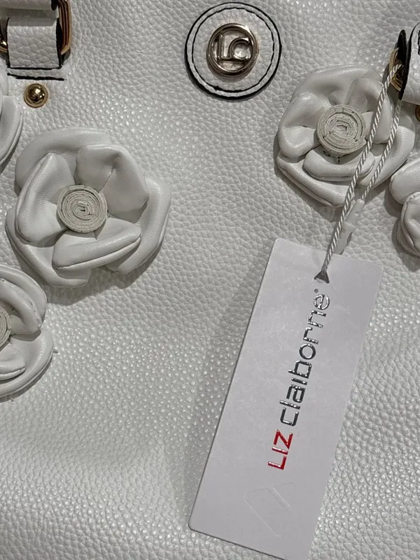 Liz Claiborne Nayla Dome Satchel Handbag in White New Womens Tote Bag Purse - Image 7