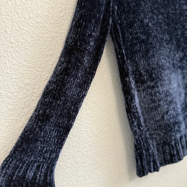 Orvis Navy Blue Chenille Crewneck‎ Pullover Sweater Medium - Image 3
