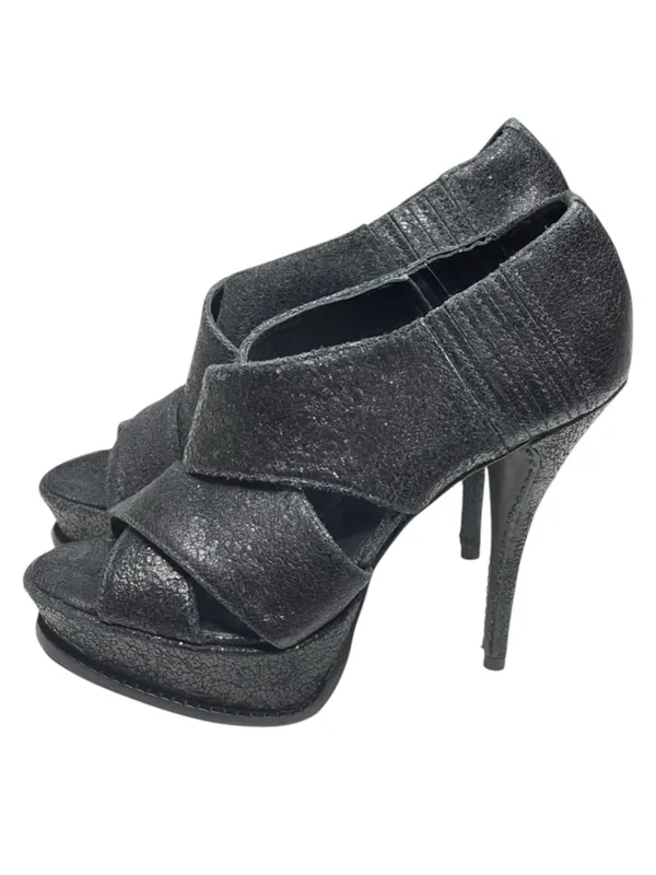Elizabeth and James 𒀭 Milla Platform Stiletto Heel Sandal 𒀭 Black Sheen 𒀭7.5M - Image 7