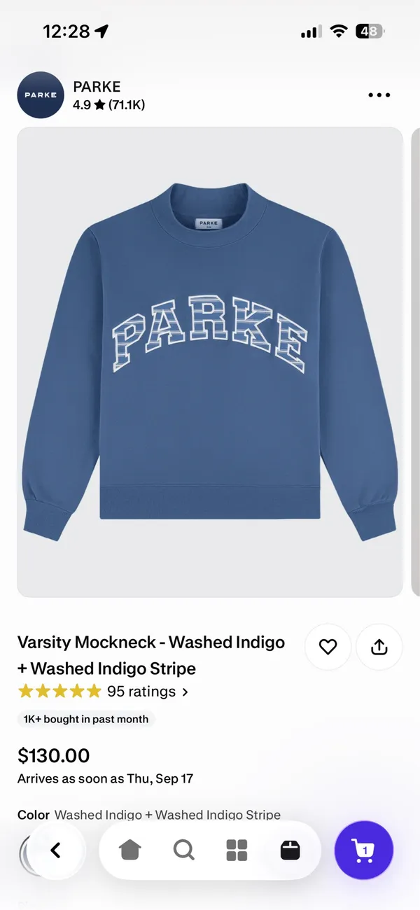 Parke striped mock neck and sweatpants - Image 2