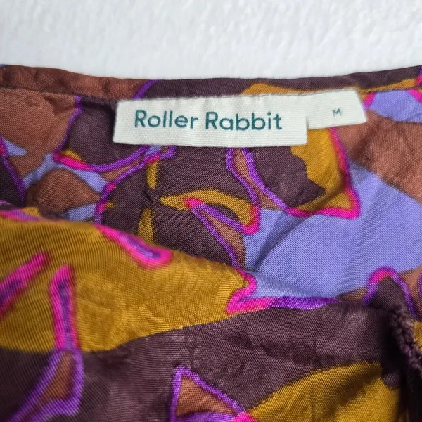 Roller Rabbit‎ Womens Purple Orange Abstract Floral Viscose Midi Slip Dress M - Image 2