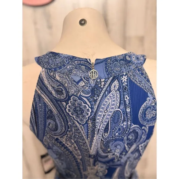 Tommy Hilfiger Blue Paisley Halter Maxi Dress Size 6 - Image 3