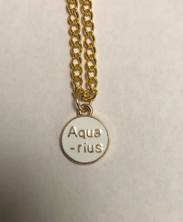 Aquarius Zodiac Sign Pendant Necklace - Image 3