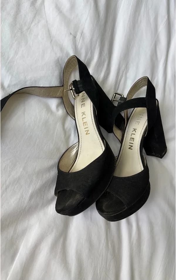 Anne Klein 4” Chunky Black High Heels - Image 2