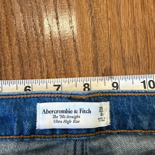 Abercrombie & Fitch 90’s ultra high rise straight distressed knee jeans 29 - Image 9