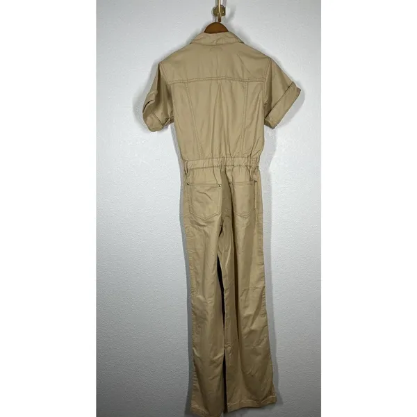 WeWoreWhat Flight Suit Small S Khaki Jumpsuit One Piece Short Sleeves New $228 - Image 5