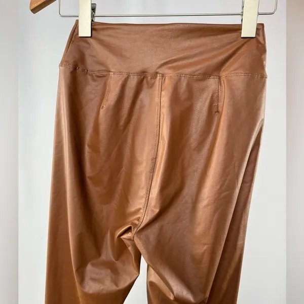 OFFLINE By Aerie Real Luxe Faux Leather Legging in Horizon Brown Size Medium - Image 8