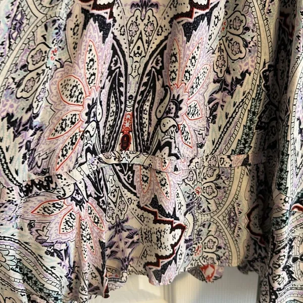 PARKER Women’s Paisley & Flower Elastic Waistband Ruffled Dress Size S - Image 5