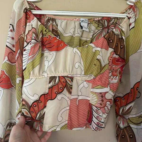 Rue 21 Cropped Butterfly Blouse - Image 2