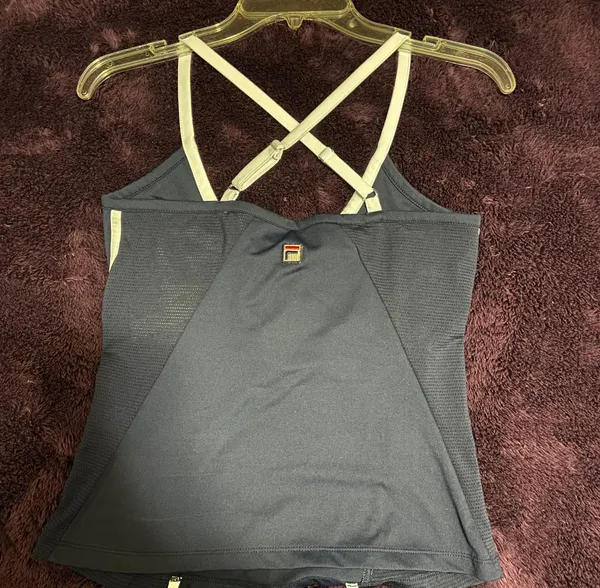 FILA Navy Blue Workout Top Small - Image 2