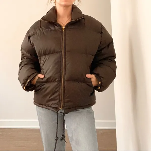 Vintage American Eagle Brown Ultra Puffer Goose Down Jacket - Image 3