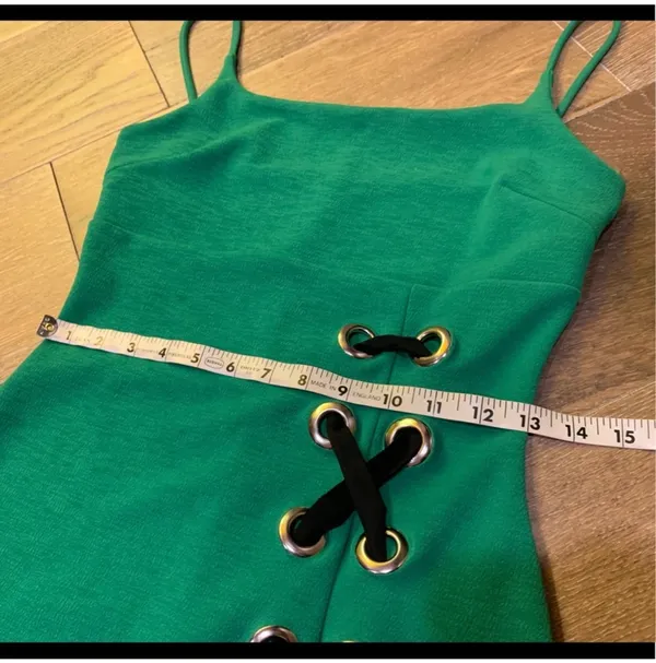 Green Lace-Up midi Dress size M - Image 10