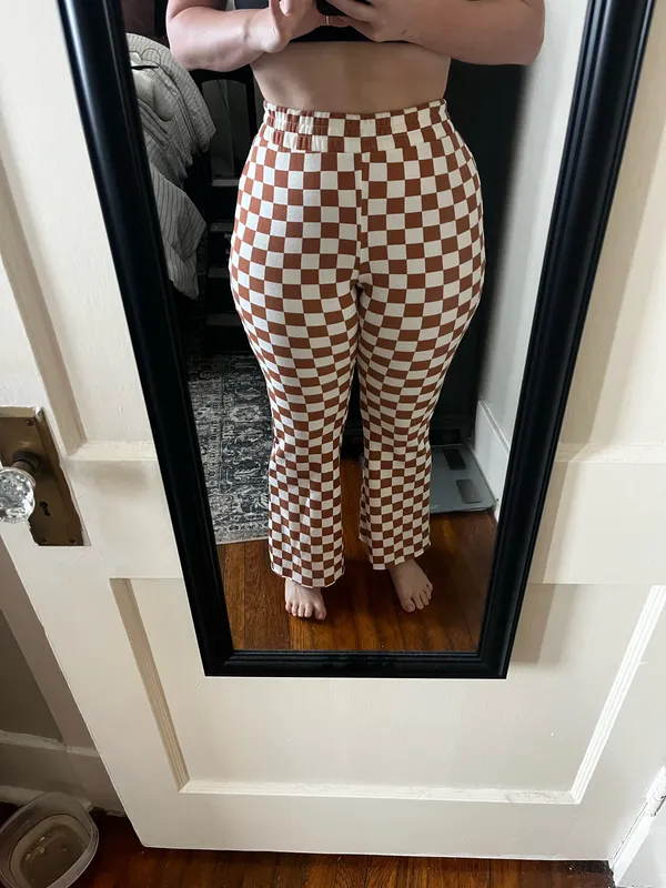 Grayson Threads Orange and white checkered pants - Image 3