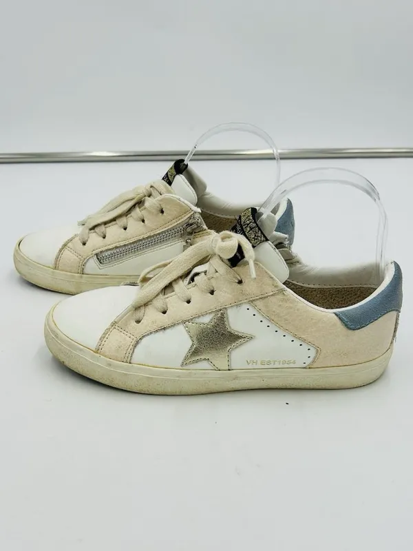 VINTAGE HAVANA Women’s Lulu Fashion Sneakers White Blush Gold Sz 5 Side Zip - Image 5