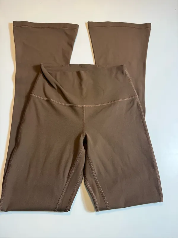 Lululemon Groove Super High Rise Flared Yoga‎ Pants French Press Brown Size 4 - Image 2