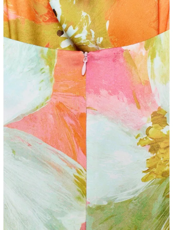 ZARA Floral Halter Midi Dress in Pink and Yellow - Image 9