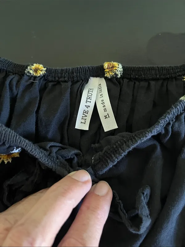 Live 4 Truth embroidered sunflower milkmaid-style crop top - Image 3