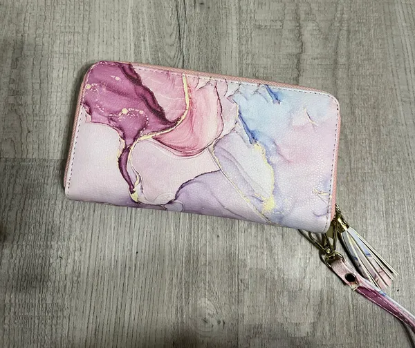 Pink Marble Wristlet Wallet - Image 2