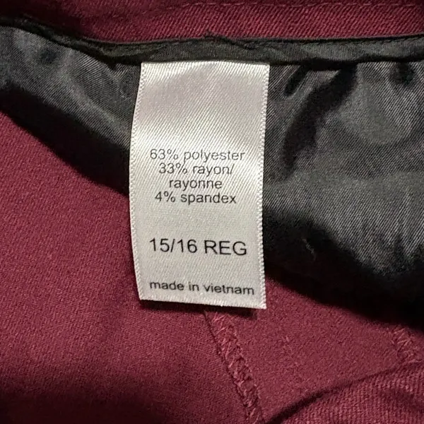 Maurices Maroon Plus Size Bengaline High Rise Slim Straight Dress Pants - Image 6