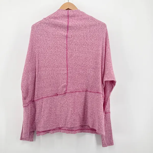 Free People‎ Londontown Thermal Top Raspberry Cowl Neck Long Sleeve Medium - Image 5