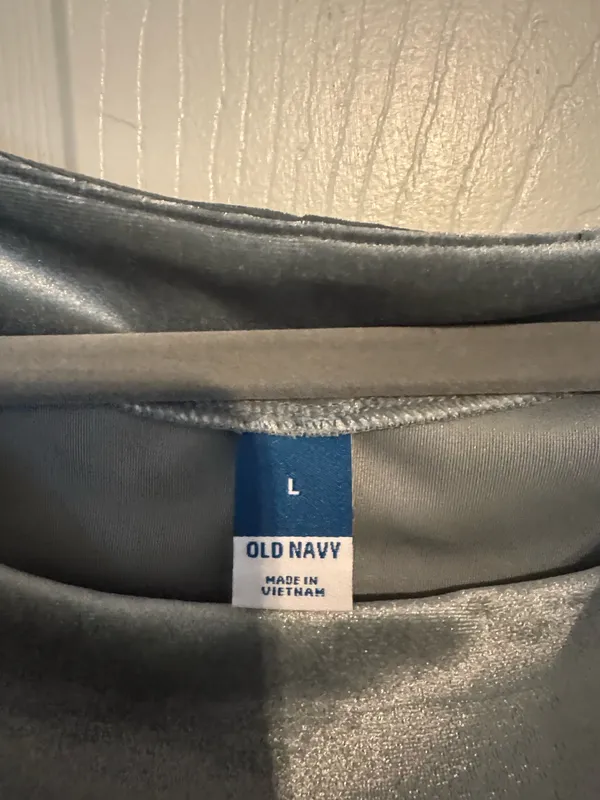 Old Navy Silver Gray Blue Sleeveless Cowl Neck Mini Dress - Image 2