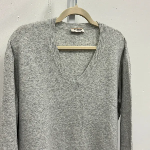 Zara The Maternity Mood Oversized Knit Chunky‎ V-neck Sweater 9919/102/803 Gray - Image 5