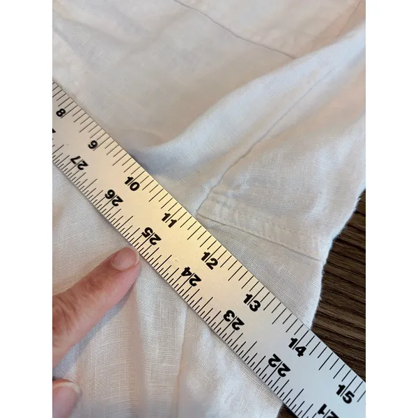 Athleta Cabo Linen Wide Leg‎ Pant White Drawstring Elastic Waist 14 - Image 9