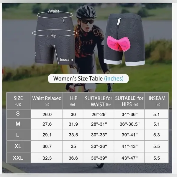 NORTHHILL Women's 5" Cycling Underwear Padded Bike Shorts Black size Small - Image 4