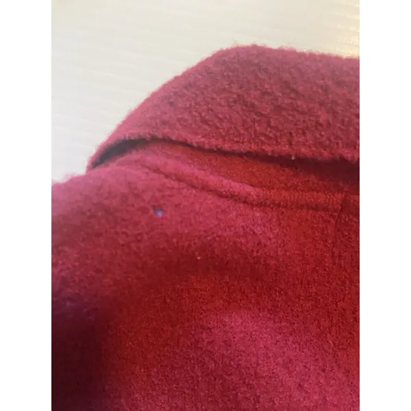 Orvis Boiled Wool Two Button‎ Jacket Women’s Size M Red Burgundy Cardigan Luxury - Image 6