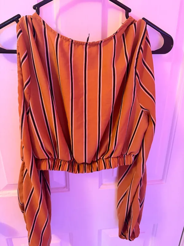 Open sleeve crop top Orange Size M - Image 3