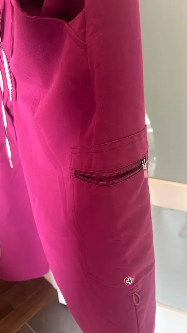 White Cross Maroon Scrub Pants Purple Size M - Image 3
