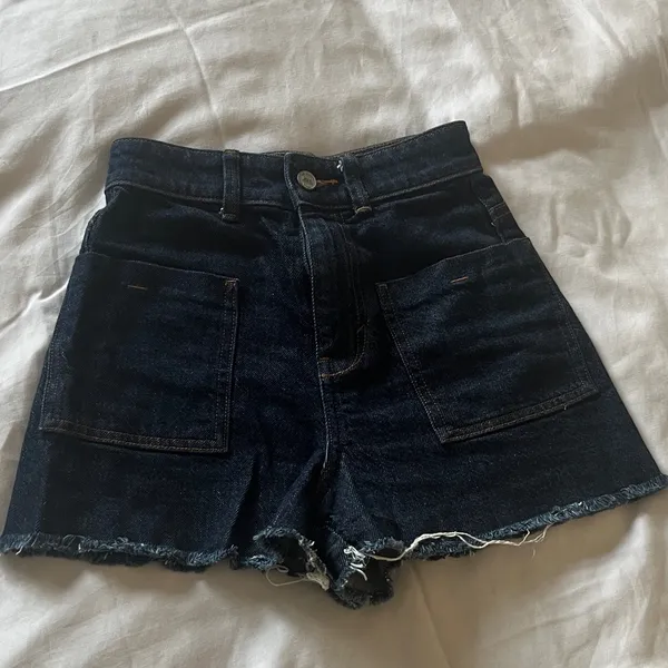 Zara | Classic Blue Denim Women's Jean Shorts High Rise Size 0 - Image 4