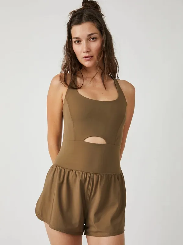 Free People FP Movement Righteous Onesie in Tea Leaves Size Small NWT - Image 2