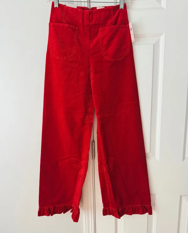 Anthropologie Maeve The Colette Crop Velvet Wide-Leg Pants:, Size 24 Tall - Image 7