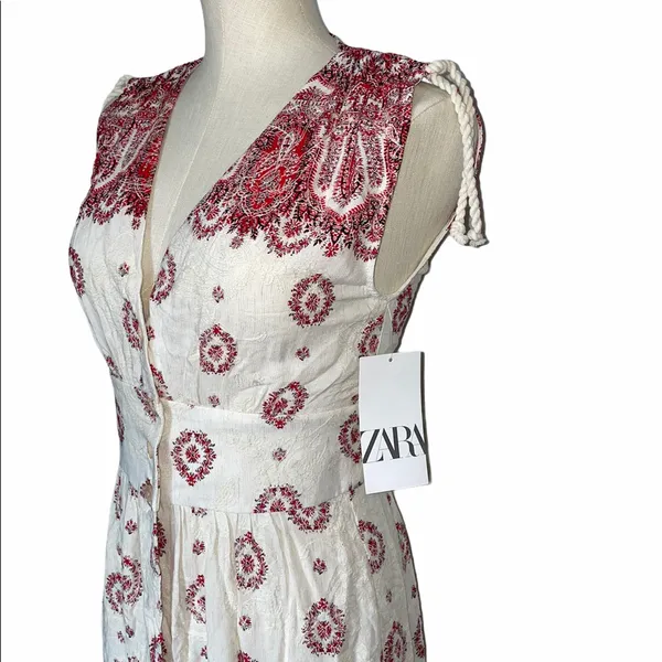 NWT ZARA Printed Embroidered Tunic Dress Bloggers Fav - Image 10
